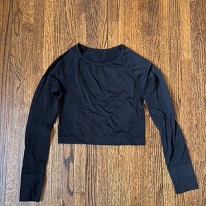 Black Long Sleeve Workout Top